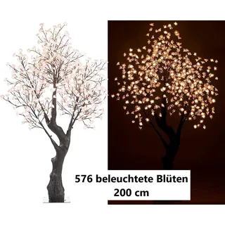 Luminea LED Deko-Kirschbaum Kunststoff 180 cm 336 Blüten farbig IP44
