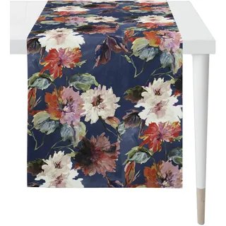 APELT Tischläufer APELT "5600 HERBSTZEIT, Herbstdeko, Herbst", bunt (blau, bunt), B:48cm L:140cm, Baumwolle, Tischdecken, Digitaldruck