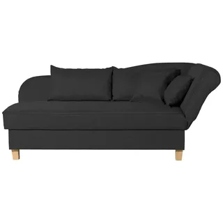 Max Winzer Recamiere Flachgewebe 1-Sitzer Schwarz