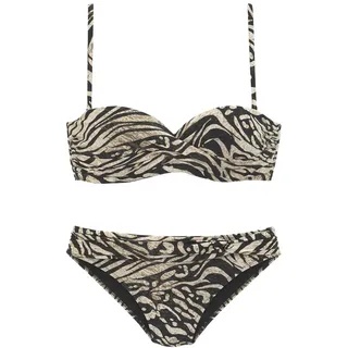 Bruno Banani Bügel-Bandeau-Bikini Damen Braun/Mehrfarbig 36 Cup E