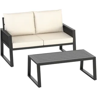 Tectake Gartenlounge-Set Captive im Rope-Design, mit Aluminiumgestell, - Grau