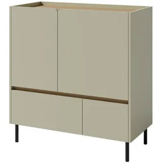 beautysofa Kommode LICO 95 x 105 x 40 cm Eukalyptusgrün
