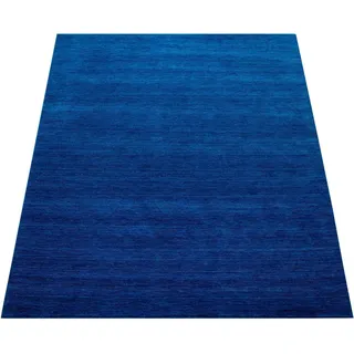 Wollteppich »Atlas 100«, rechteckig, Gabbeh, Kurzflor, handgewebt, reine Wolle, Uni Farben, 30983127-0 blau 14 mm