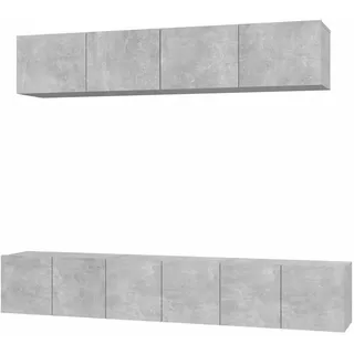 vidaXL 5-tlg. TV-Schrank-Set 3440 x 2810 x 30 cm Grau Holzwerkstoff