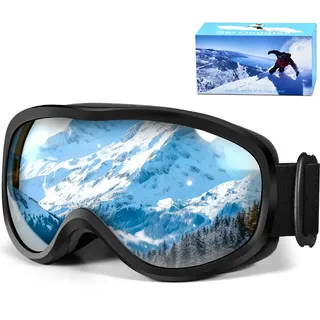 GQBVPN Skibrille, Snowboardbrille für Brillenträger Herren Damen Erwachsene Jugendliche, Kompatibler Helm Anti Fog Skibrillen für Skifahren Motorrad Fahrrad Skaten, Jungen und Mädchen