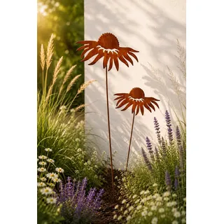 Terma Rost Sonnenhut XXL 110 cm Höhe Sonneblume Gartenstecker rost Gartenfigur groß Metallfigur Garten Blumenstecker dekostecker rostgartendeko rostdeko Gartendeko Metall deko metallstecker edelrost