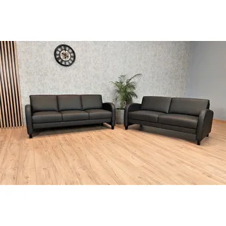 Echtleder Sofafarnitur 2x Sofa  Leder Couch Ledermöbel Ledersofa Leder Set Couch