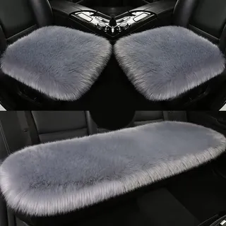 Universal Autozubehör Sitzauflagen für Volkswagen VW Arteon Sharan Touareg Scirocco Amarok Caddy Taro Teramont, Faux Lammfell Sitzkissen Longhair Super weich für 90% Modelle Auto