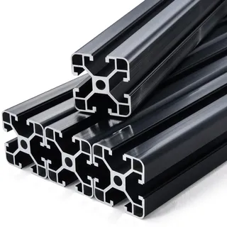 Vevor 4er Set Aluprofil 1000 mm T-Nut 4040 Aluminium Profil, eloxierte Linearschiene nach europäischem Standard, Nutenprofil für 3D-Drucker, CNC-Maschine DIY, Lasergravur, Schwarz