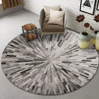 XFSHKJS Kreativität Runder Teppich 80cm 100cm 120cm 140cm 160cm 180cm 200cm Teppich Für Büro Arbeitszimmer Lesebereich Komfortabler Kurzflor Drehstuhl Matten Bodenmatte (Size : Durchmesser 120cm)