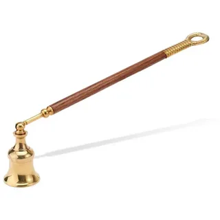 NKlaus Dekofigur 26,5cm Kerzenlöscher aus Messing mit Holzgriff Kerzen Zubehör Dochtlös, Made in Germany
