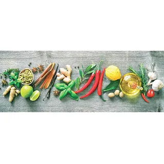 Euroart Glasbild 80 x 30 cm Herbs and spices Glas Bunt