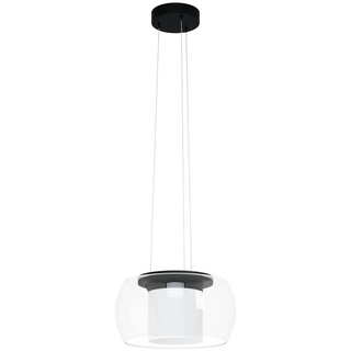EGLO LED Hängelampe Briaglia-c, dimmbare Pendelleuchte Esstisch, Smart Home Esszimmerlampe hängend, Glas Kugel mit satiniertem Zylinder, Metall in schwarz, warmweiß-kaltweiß, RGB