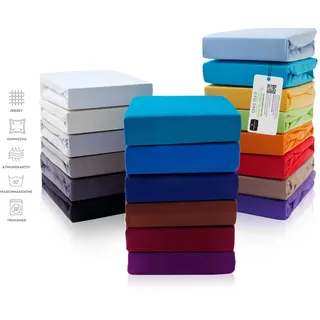 Hometex Premium Textiles Kinder Jersey Spannbettlaken Spannbetttuch 60 x 120 cm - 70 x 140 cm, Baby Bett Bettlaken aus Jersey 100% Baumwolle, Oeko-TEX Made IN Green, Royal