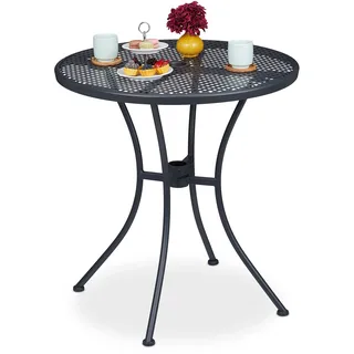 Relaxdays Gartentisch Ø 70 x 72 cm Anthrazit