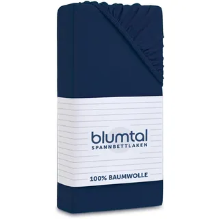 Blumtal Spannbettlaken Baumwolle-Jersey 90 x 200 cm Blau