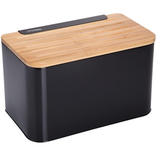 KING HOFF Kinghoff Brotkiste Holz und Edelstahl Stahlbrotbox mit Schneidebrett