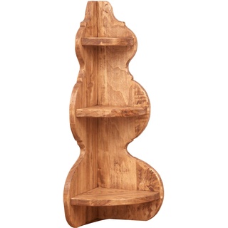 Biscottini Eckregal aus Lindenholz L 23 x T 23 x H 62 cm Made in Italy – platzsparende Küchenregale – Eckregale für die Wand aus Holz – Holzregale