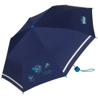 Scout Kinder-Taschenschirm Regenschirm mit reflektierenden Streifen Nebula blau