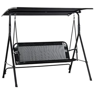 Outsunny Hollywoodschaukel Schwarz 2-Sitzer