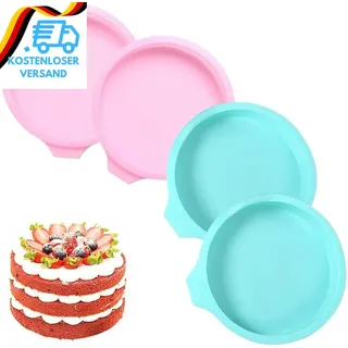 4 Stück Schichtkuchenform,20Cm 8 Zoll Regenbogenkuchen Backform, Kuchenform Sili