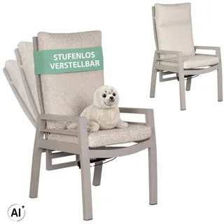 Mr. Deko Sevilla Gartenstuhl 60 x 67 x 109 cm beige/weiß 2 St.