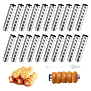FELIXLEO Brotbackform 20 Stück Edelstahl Cannoli Röhrchen Schaumrollenform Backform Set