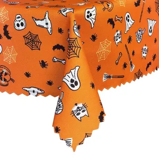Euromat fleckenabweisende Halloween-Tischdecke Geisterparty 130x340 cm - Bunt