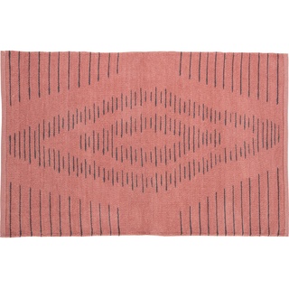 OBI Baumwoll Teppich gemustert Terracotta-Schwarz 60 x 90 cm