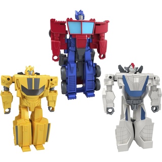 Transformers Spielzeug 1-Step Flip Heroes 3er-Pack, Wheeljack, Bumblebee und Optimus Prime, 10 cm große Action-Figuren