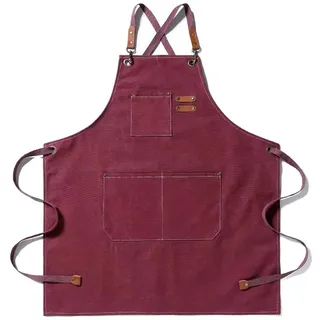 Gaf Nuncew Schürze,Arbeitsschürzen für Männer und Damen, Segeltuchschürzen | Kochschürze,grillschürze,malschürze,arbeitsschürze,kellner schürze,barista schürze mit verstellbarem Riemen und 3 Taschen - L