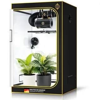 THE HOOKAH Gewächshaus Growzelt Edelweiss Pro Indoor Growbox schwarz 150 cm x 200 cm x 80 cm