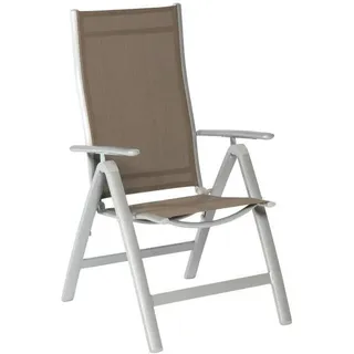 Merxx Gartenstuhl Klappsessel Carrara, mehrfach verstellbar, taupe Aluminium