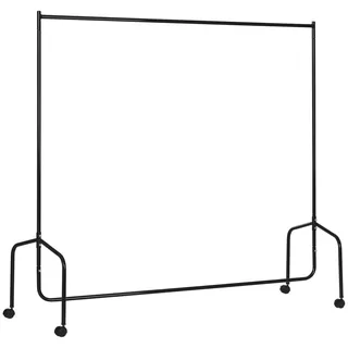 Kleiderständer Auf Rollen Schwerlast Garderobenständer Stabil Kleiderstange Belastbar Bis 140 Kg Metall Stahl Schwarz 180x60x170 Cm