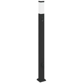 vidaXL Pollerleuchte Edelstahl 110,0 cm inkl. Sensor und Steckdose schwarz