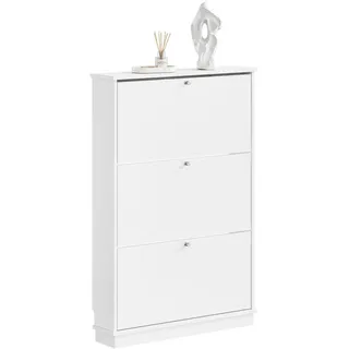 SoBuy Schuhschrank 76 x 113 x 18 cm weiß / weiß
