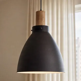 LINDBY Trebale 1-flg. 28 cm zylinderförmig schwarz/holz
