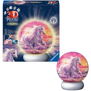 Ravensburger 3D Puzzle-Ball Nachtlicht Pferde am Strand