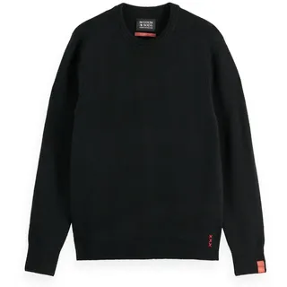 SCOTCH&SODA Herren Strickpullover - Soft Knit Regular Fit Crew Neck, einfarbig Dunkelgrau L