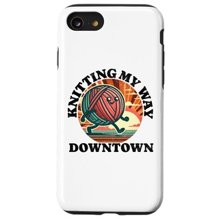 Hülle für iPhone SE (2020) / 7 / 8 Knitting My Way Downtown Lustiges Nähen Häkeln Basteln