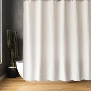 YUHUILI Duschvorhänge für Badezimmer 200 x 280 cm Wasser Und Schimmelresistenter Stoff Extra Langer Duschvorhang mit Ösen Und Haken für Dusche Und Badewanne, cremefarben