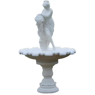 Xlmoebel Gartenbrunnen Dekorativer Gartenbrunnen aus hochwertigem Material mit Wasserspiel, (Artikel SELENE CHARLOTTE), Hergestellt in Europa weiß