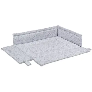 FabiMax Laufgittereinlage 75x100 cm, mit Seitenschutz, mit Klettverschluss befestigt grau
