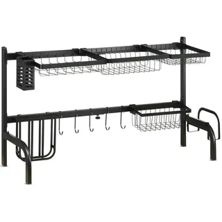 Homcom Gemsaya 66-85 cm Abtropfgestell Schwarz