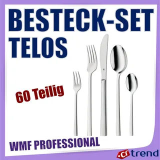 WMF Design Besteck-Set 60-teilig TELOS - Besteckset rostfrei Spülmaschinenfest