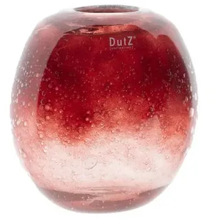 DutZ Kugelvase Vase Ovali rot mit Blasen rot