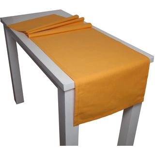 beties Farbenspiel Tischläufer ca. 40x150 cm Baumwoll-Serie in Uni (Senf-Gelb)
