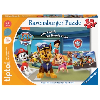 Ravensburger 00135 - tiptoi® Puzzle für kleine Entdecker: Paw Patrol, 2x24 Teile