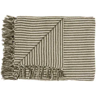 Sommerdecke creme/olive breite Streifen