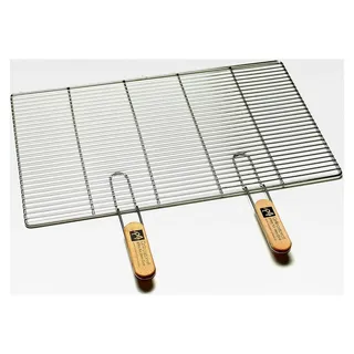 Edelstahl Grillrost - rechteckig und rund - Größenoptionen (67 x 40 cm mit Griffen)